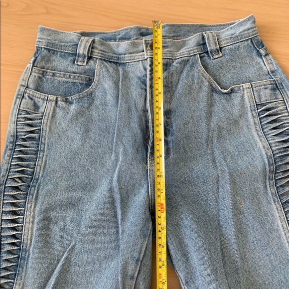 High waisted straight leg jeans w ladder side detail - Picture 8 of 8